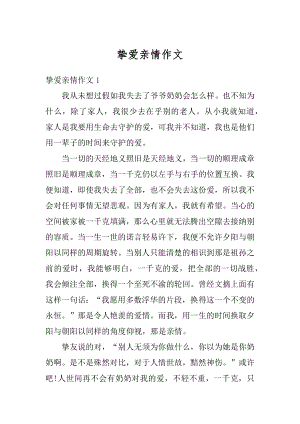 挚爱亲情作文汇编.docx