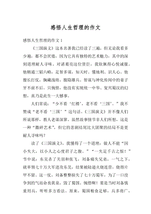 感悟人生哲理的作文优质.docx