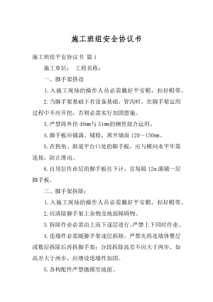 施工班组安全协议书优质.docx