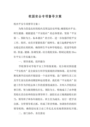 校园安全专项督导方案范文.docx