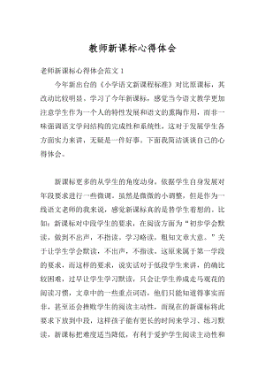 教师新课标心得体会优质.docx