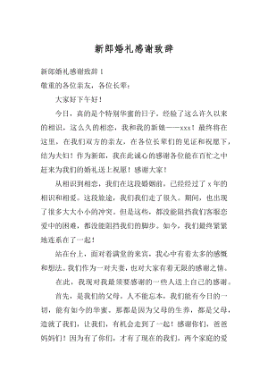 新郎婚礼感谢致辞范文.docx