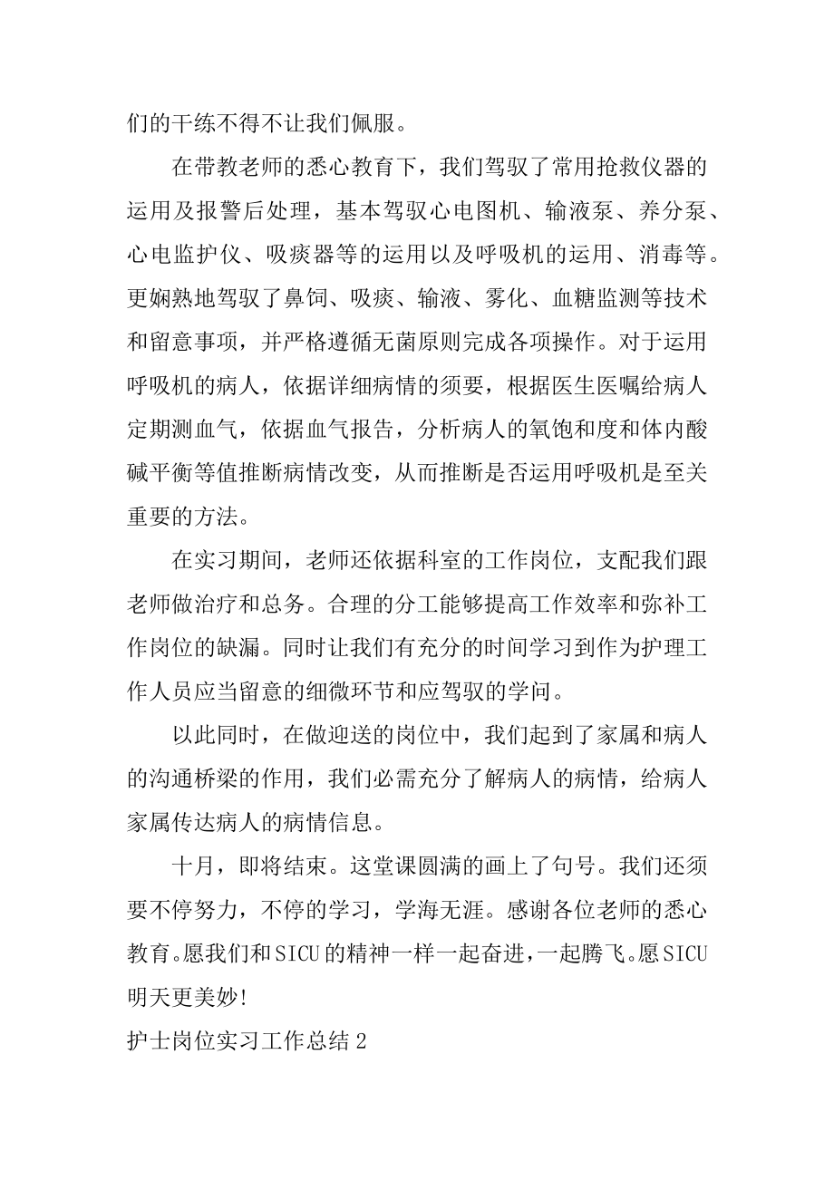 护士岗位实习工作总结例文.docx_第2页