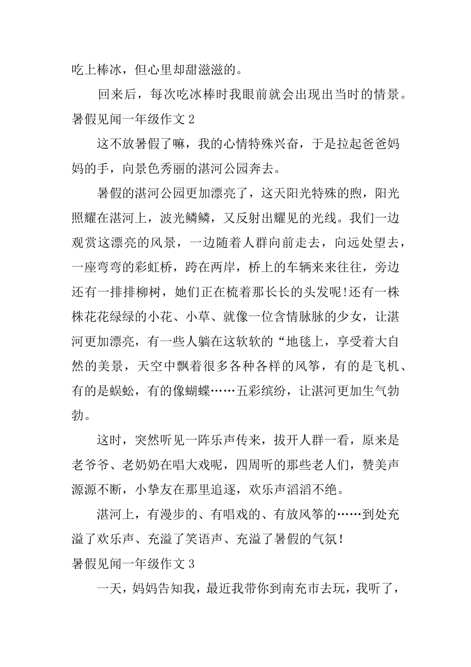 暑假见闻一年级作文汇总.docx_第2页