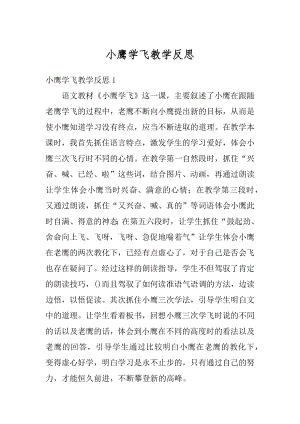 小鹰学飞教学反思例文.docx