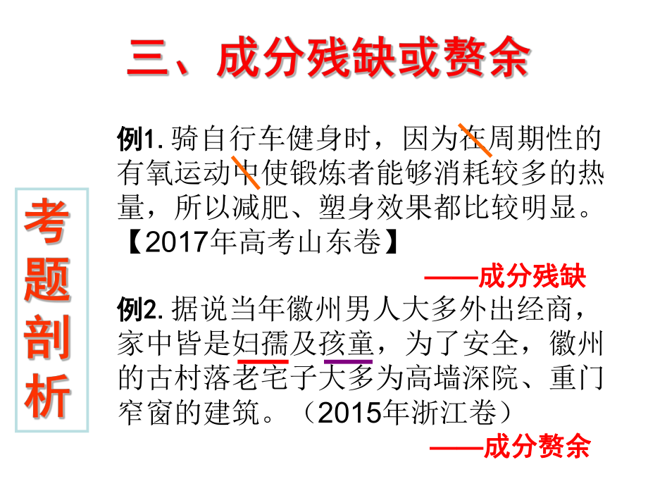 2019年高考病句专题-成分残缺与赘余ppt课件.ppt_第2页