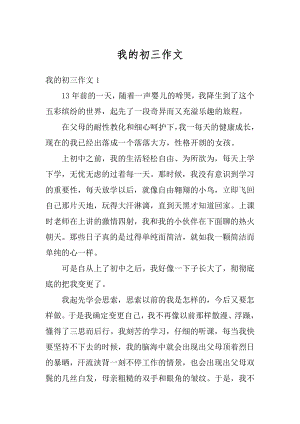 我的初三作文精编.docx