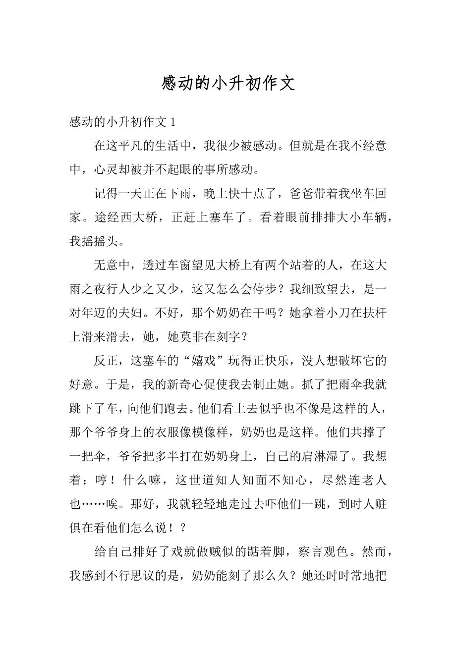 感动的小升初作文汇编.docx_第1页