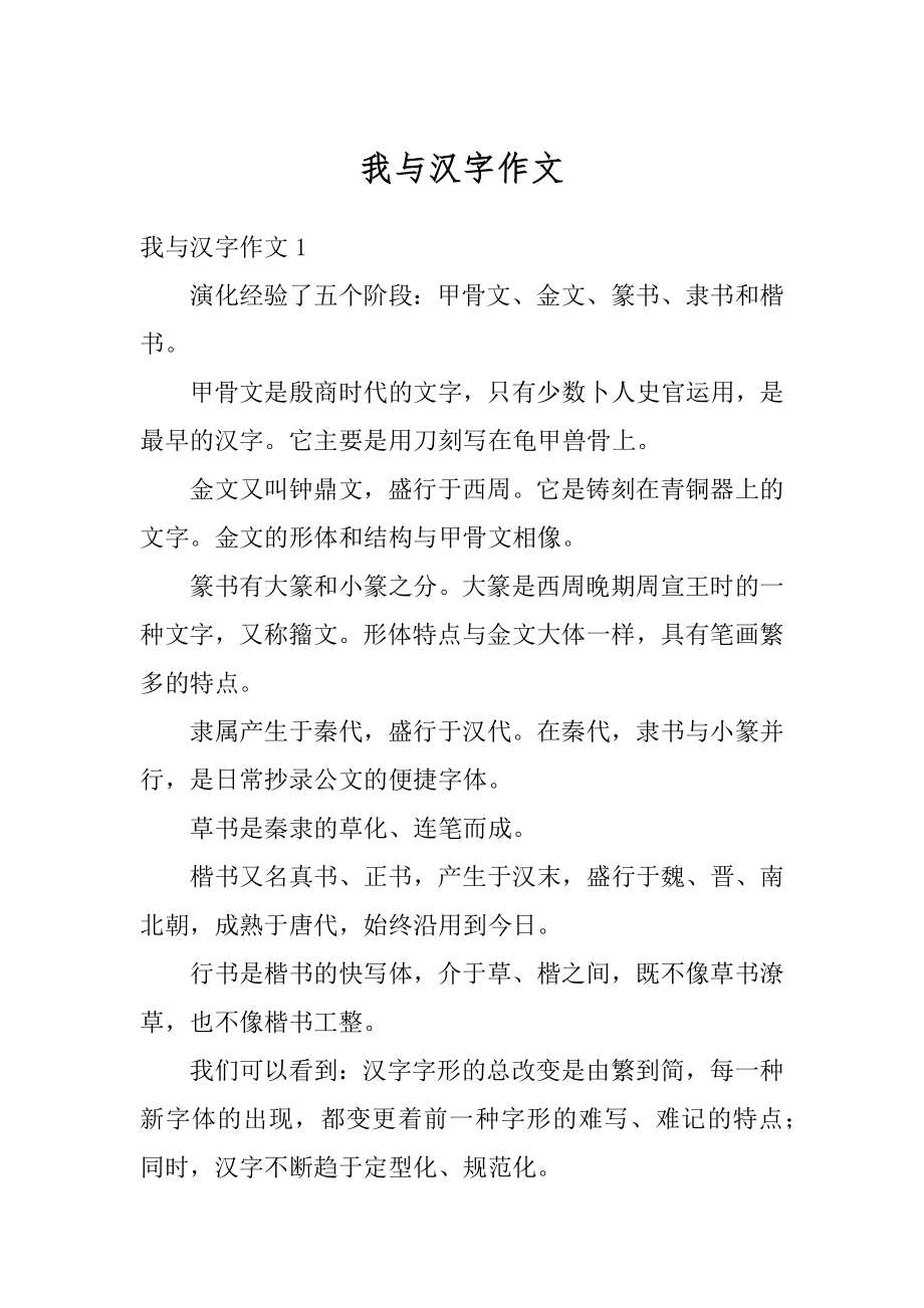 我与汉字作文优质.docx_第1页