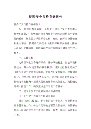 校园安全自检自查报告汇总.docx