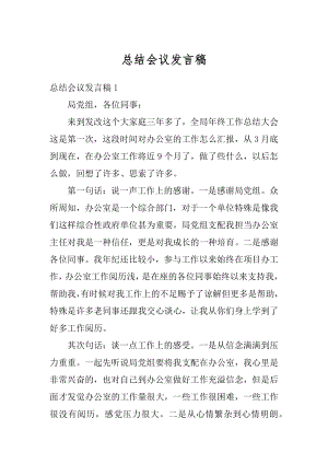 总结会议发言稿范本.docx