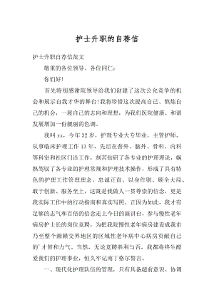 护士升职的自荐信精选.docx