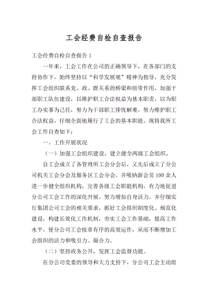 工会经费自检自查报告精编.docx