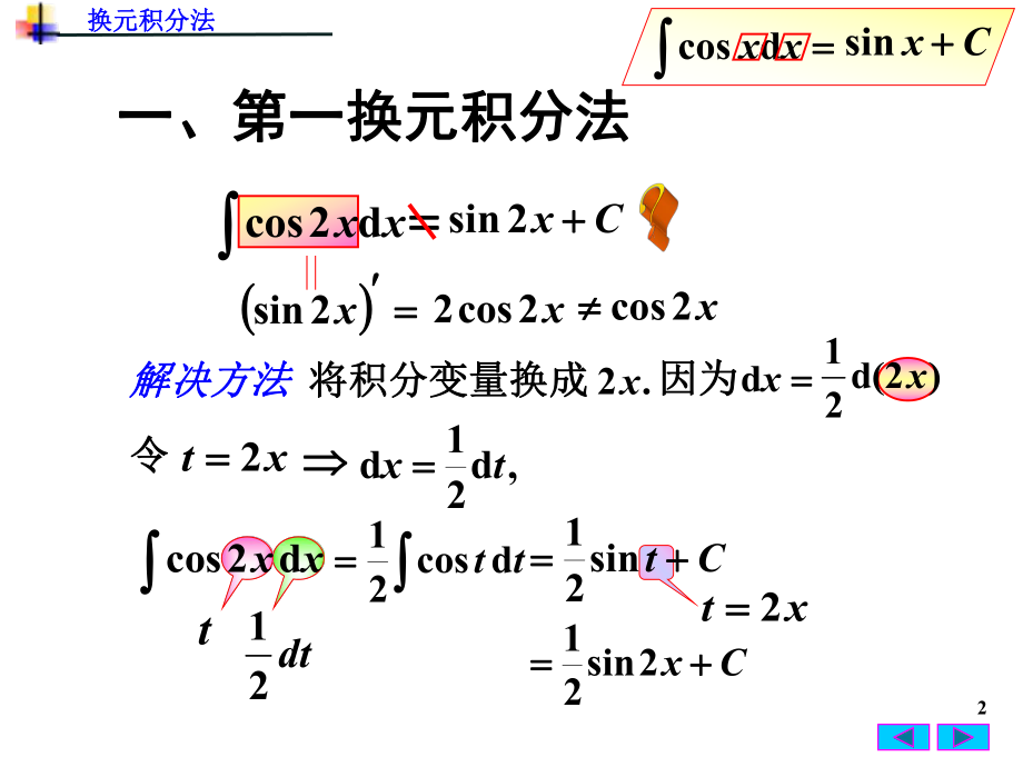 最新医药高等数学4(2)换元积分法ppt课件.ppt_第2页