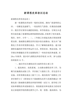 新课程改革培训总结精编.docx