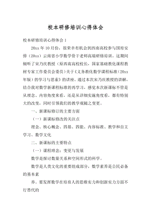 校本研修培训心得体会优质.docx