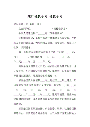 建行借款合同_借款合同精品.docx