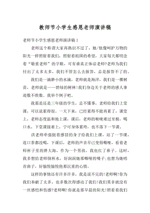 教师节小学生感恩老师演讲稿例文.docx