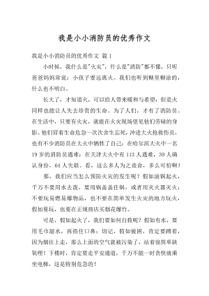 我是小小消防员的优秀作文最新.docx