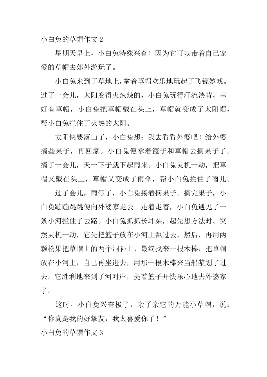 小白兔的草帽作文精编.docx_第2页