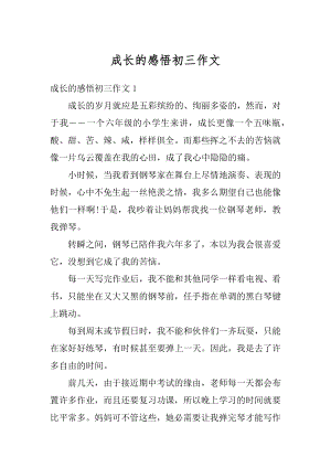 成长的感悟初三作文例文.docx