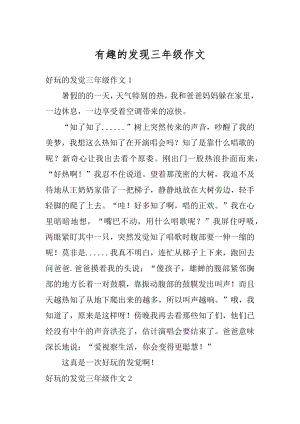 有趣的发现三年级作文精编.docx