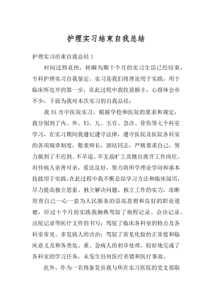 护理实习结束自我总结精选.docx