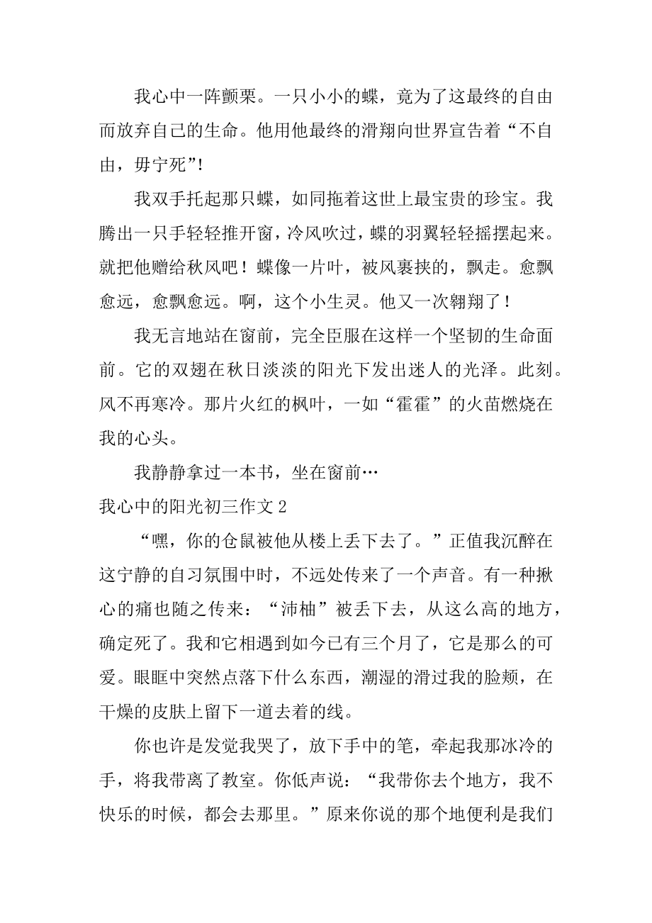 我心中的阳光初三作文范例.docx_第2页