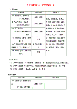 (浙江专版)2018-2019学年高三语文一轮复习 自主加餐练10 文言实词(十).pdf