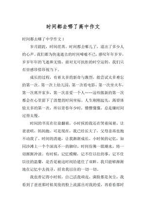 时间都去哪了高中作文范文.docx