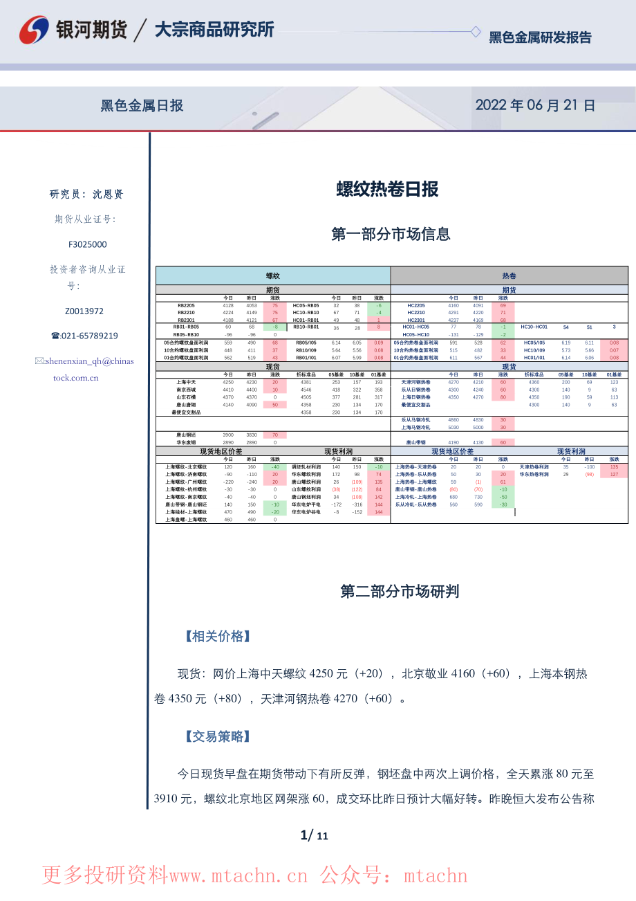 20220621-银河期货-螺纹热卷日报.pdf_第1页