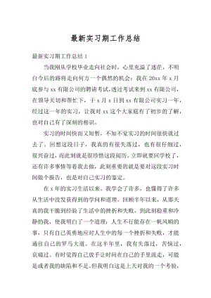 最新实习期工作总结优质.docx