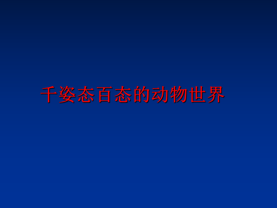 最新千姿态百态的动物世界精品课件.ppt_第1页