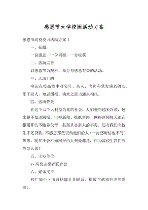 感恩节大学校园活动方案汇总.docx