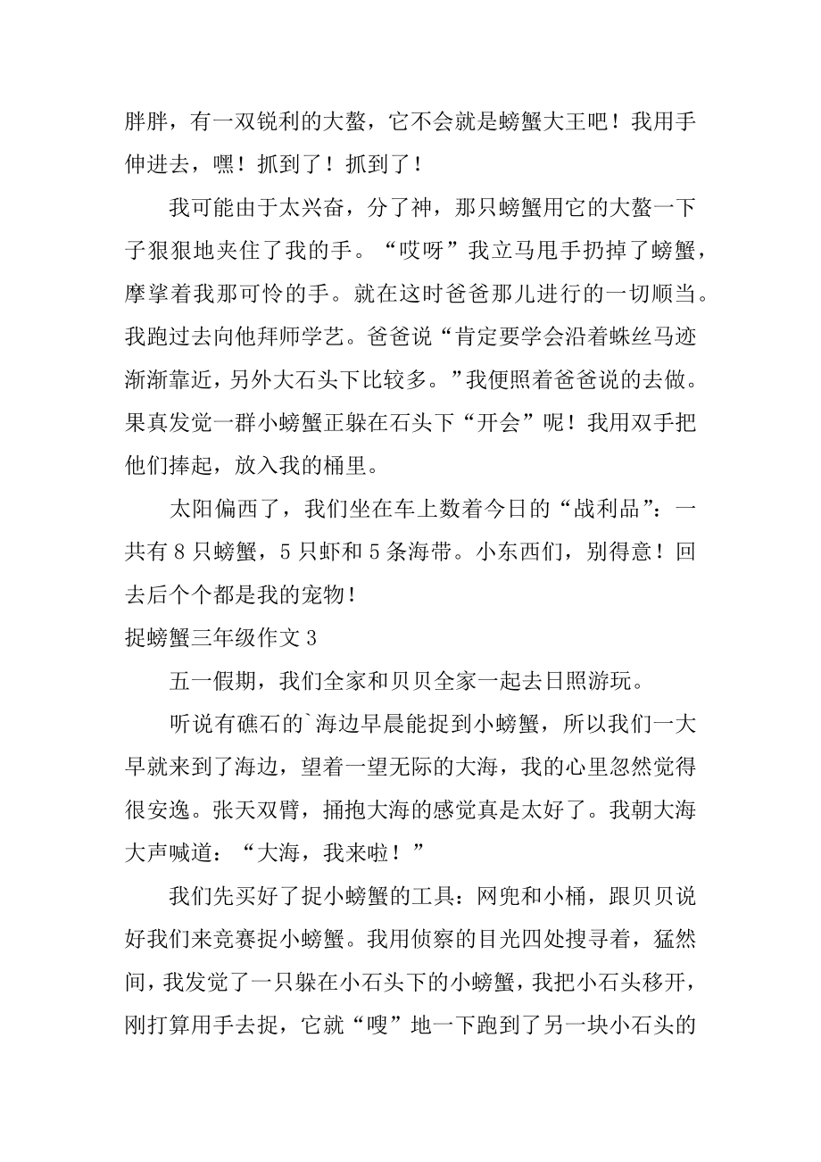 捉螃蟹三年级作文精编.docx_第2页