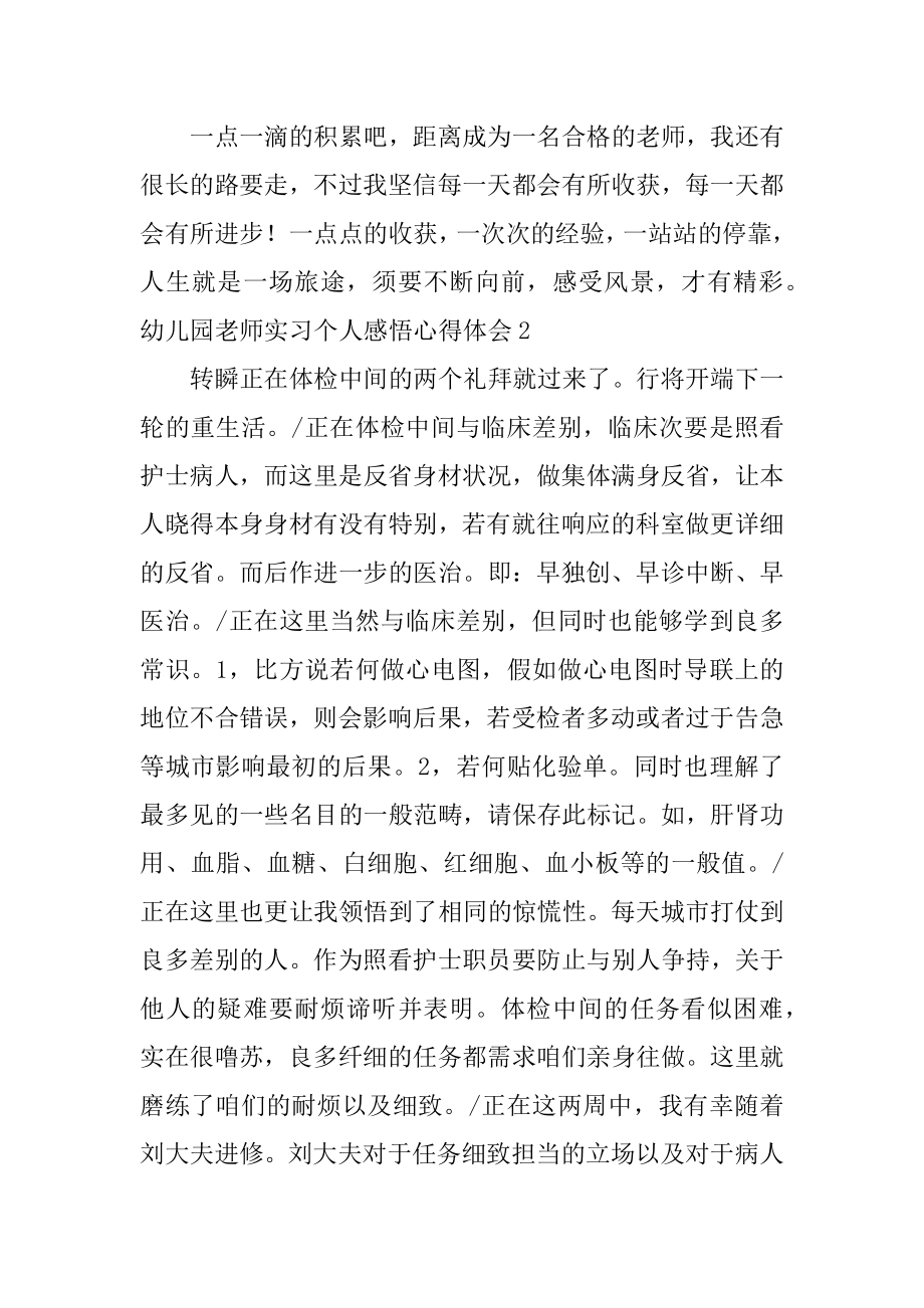 幼儿园教师实习个人感悟心得体会精品.docx_第2页