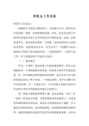 师范生工作总结精选.docx