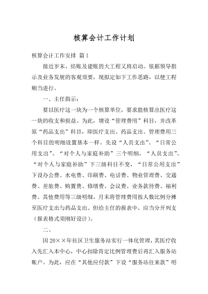 核算会计工作计划最新.docx