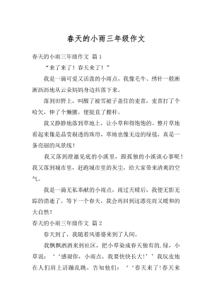 春天的小雨三年级作文优质.docx