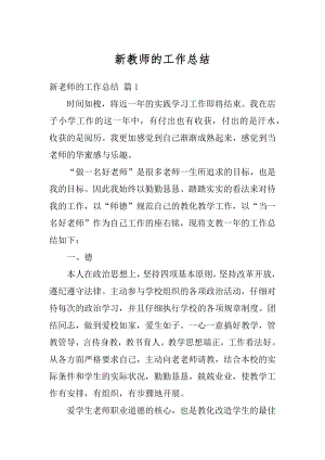 新教师的工作总结优质.docx