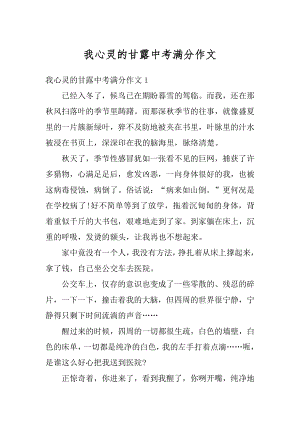 我心灵的甘露中考满分作文汇总.docx