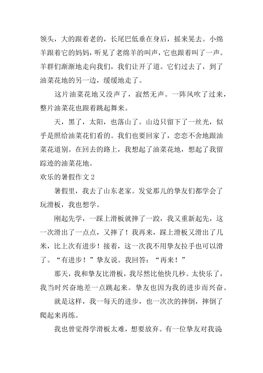 快乐的暑假作文优质.docx_第2页