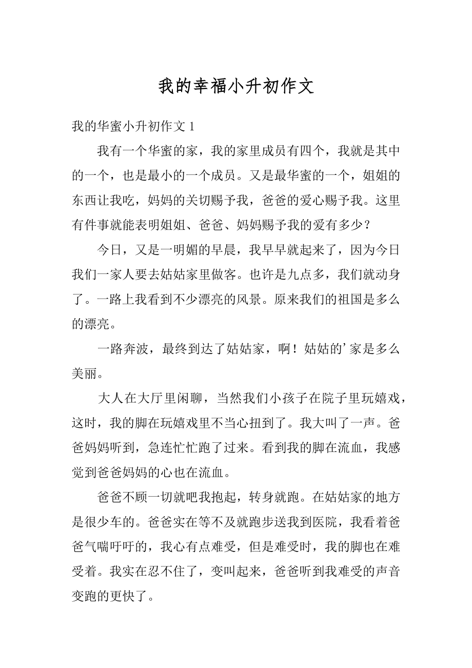 我的幸福小升初作文精编.docx_第1页