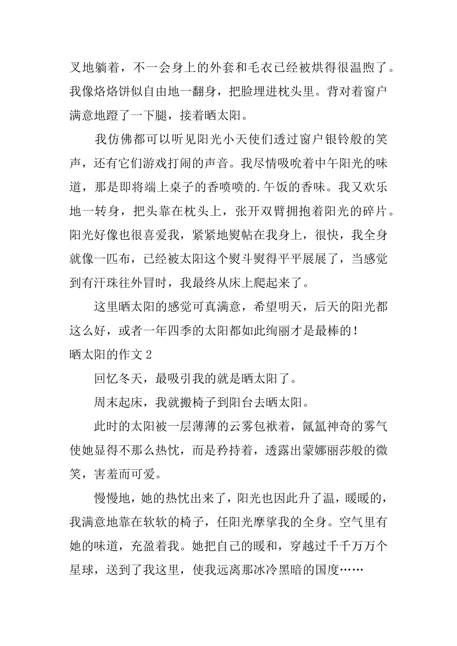 晒太阳的作文范文.docx_第2页