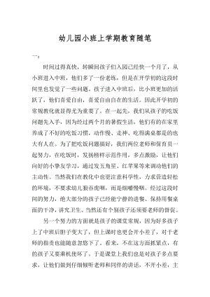 幼儿园小班上学期教育随笔例文.docx