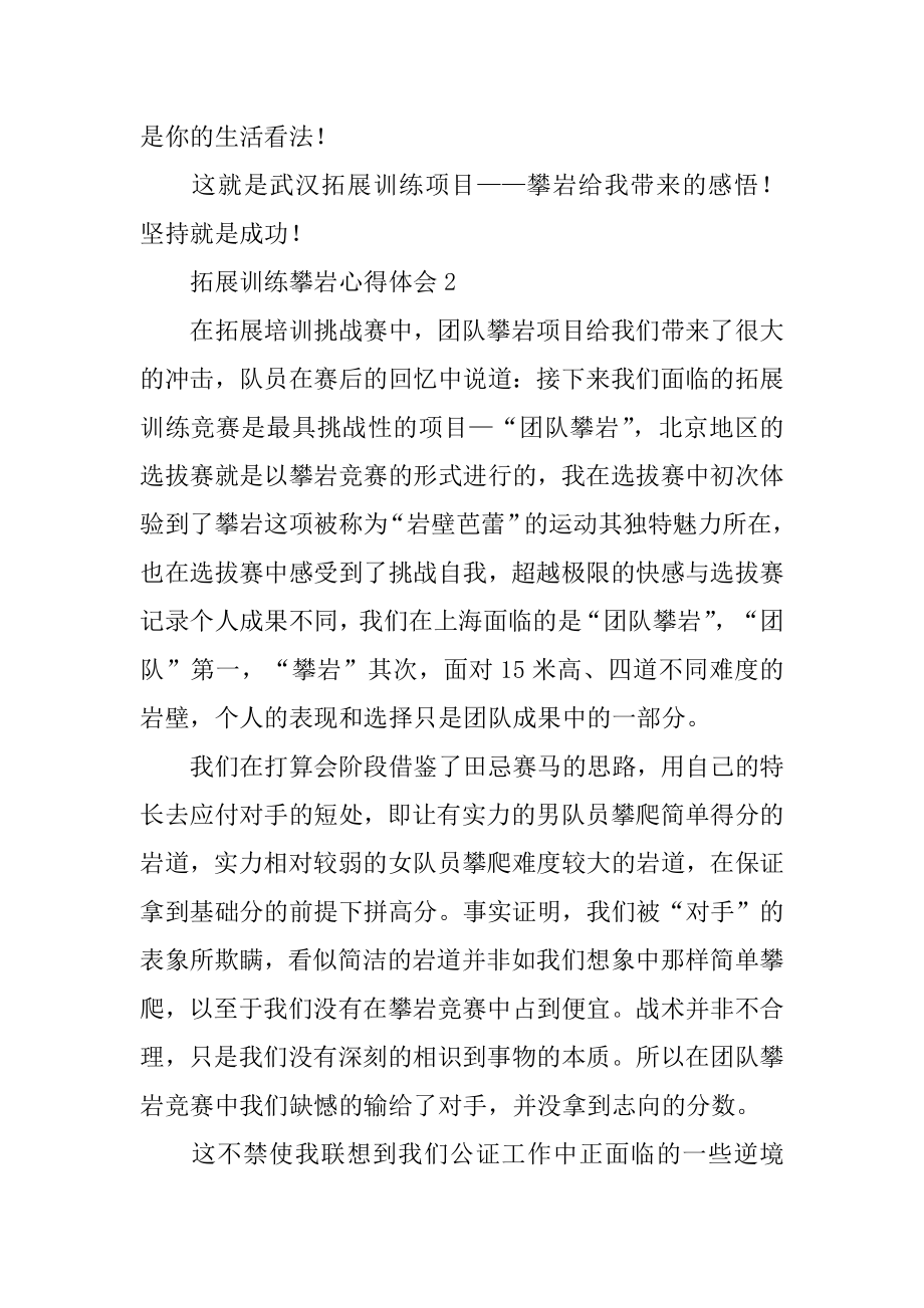 拓展训练攀岩心得体会范例.docx_第2页