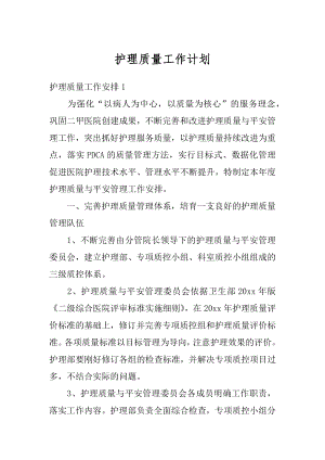 护理质量工作计划例文.docx