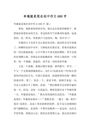 幸福就是现在初中作文600字精选.docx