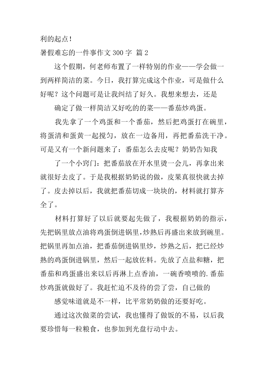 暑假难忘的一件事作文300字范文.docx_第2页