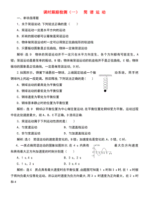 (浙江专版)2018年高中物理 第11章 机械振动 课时跟踪检测(一)简谐运动 新人教版选修3-4.pdf